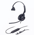 Yealink UH46 Mono Teams USB-C/A Microsoft Certified Teams USB Wired Headset 3-Noise-Canceling Microphones 35mm Speaker Busylight Leather Controller - Image 1