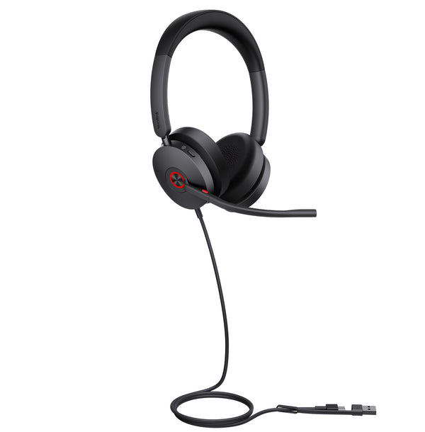 Yealink UH48 Teams USB Wired Headset Hybrid Active Noise Cancellation, Four-Microphone Noise-canceling Technology,  Swift Plug & Play All-Day Comfort