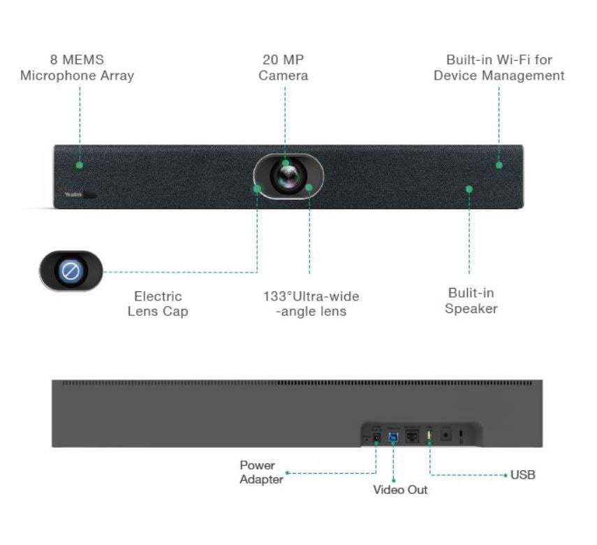 *last stock Yealink UVC40 Video Conference Camera For Small and Huddle Rooms, 20MP Camera, Wide Angle Lens, Auto Privacy Shutter - Image 3