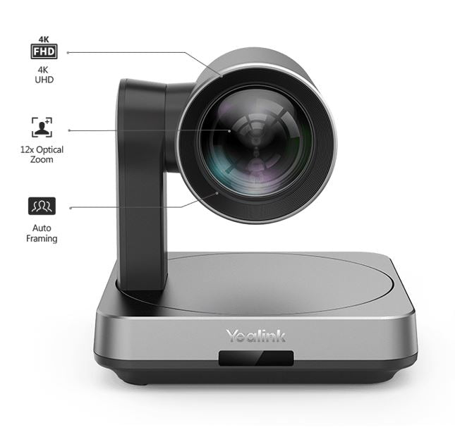 Yealink UVC84 Video Conference Camera for Medium and Large Room, True 4K Ultra HD Video, 12x optical and 3x digital zoom, - Image 1