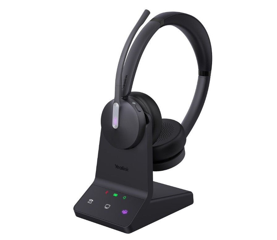 Yealink WH64 Hybrid Dual with Charging Stand Teams DECT Wireless Headset, DECT & Bluetooth 3-Mic Noise Cancellation, DECT Dongle USB-A WDD60 - Image 1