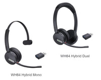 Yealink WH64 Hybrid Mono with Charging Stand DECT Wireless Headset, DECT & Bluetooth Hybrid Wireless 3-Mic Noise Cancellation, Dongle WDD60 - Image 2