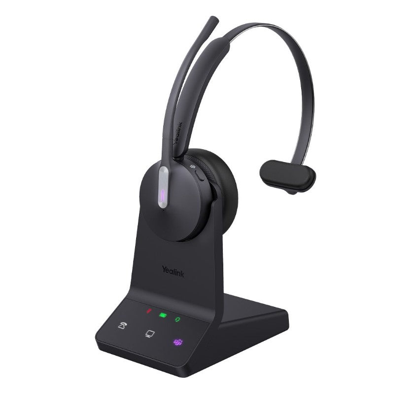 Yealink WH64 Mono UC DECT Wireless Headset, DECT & Bluetooth Wireless Technology, 3-Mic Noise Cancellation, UC Certified,  Charging Stands - Image 1