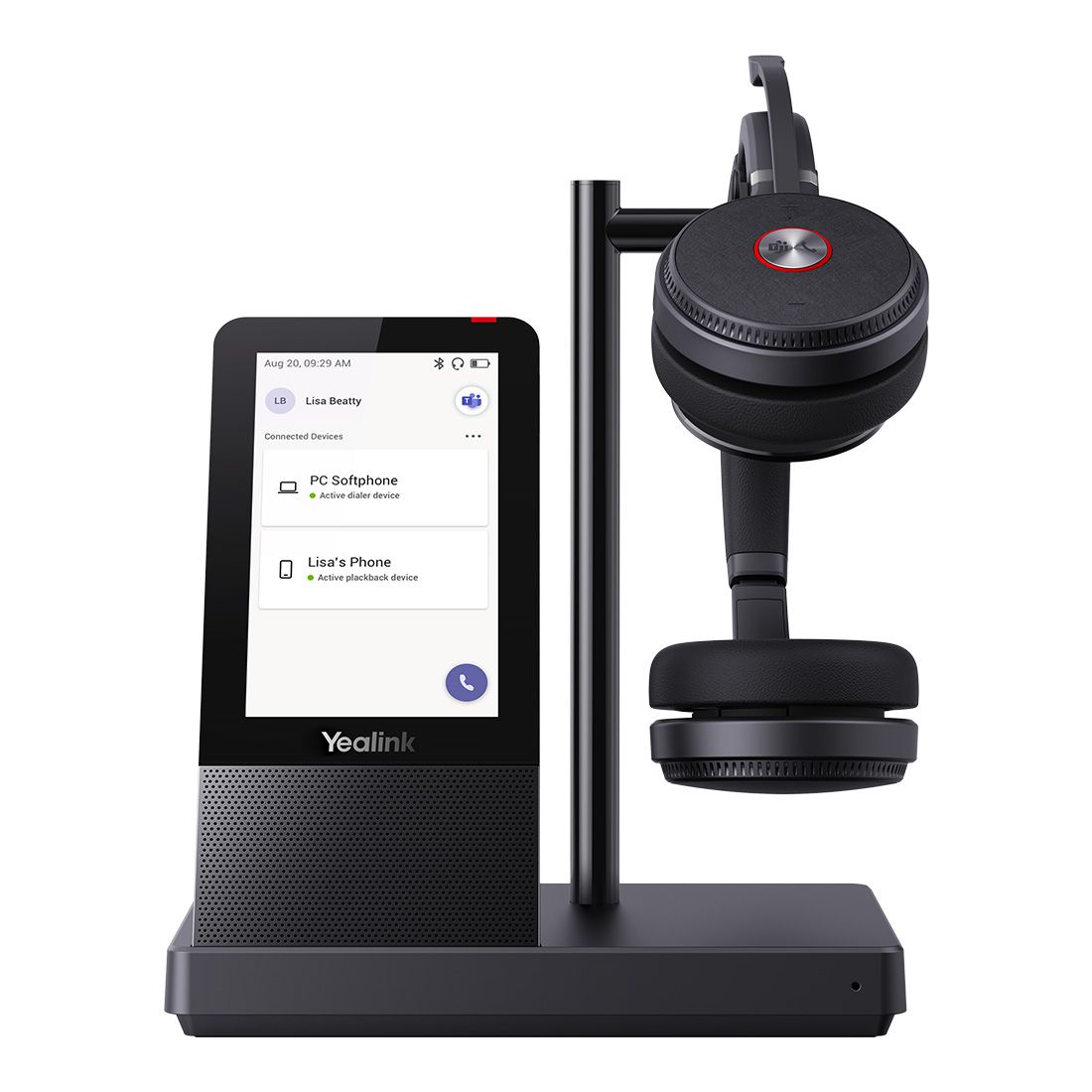 Yealink WH66 Dual Teams DECT Wireless Headset, UC Workstation, HD Voice, 2-Mic Noise Cancellation&330° Adjustable, Leather Ear Cushions, Teams, Zoom - Image 2