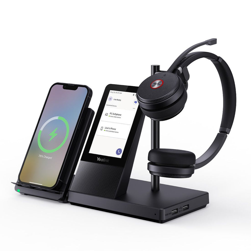 Yealink WH66 Dual Teams DECT Wireless Headset, UC Workstation, HD Voice, 2-Mic Noise Cancellation&330° Adjustable, Leather Ear Cushions, Teams, Zoom - Image 4