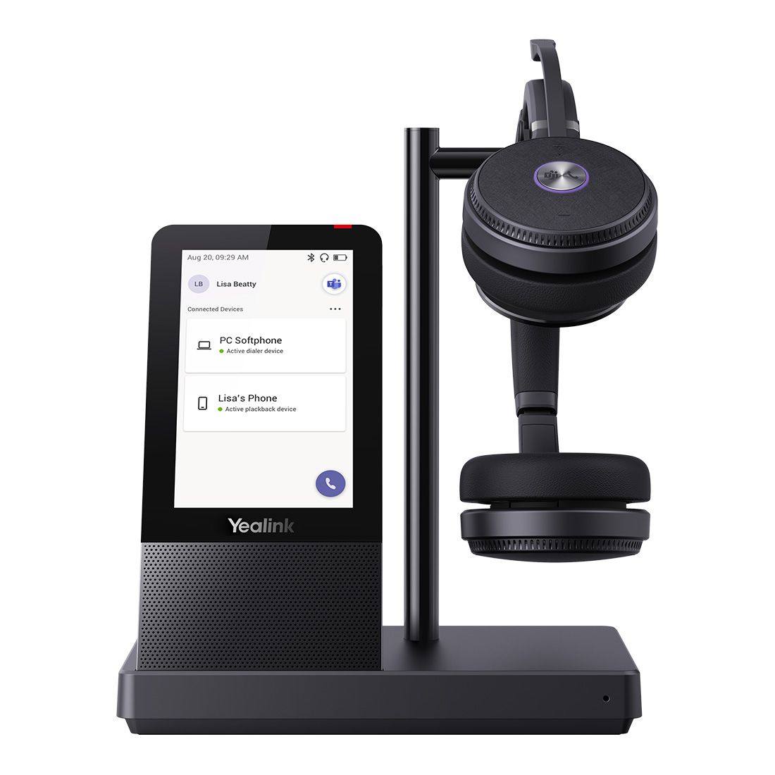 Yealink WH66 Dual Teams DECT Wireless Headset, UC Workstation, HD Voice, 2-Mic Noise Cancellation&330° Adjustable, Leather Ear Cushions, Teams, Zoom - Image 5
