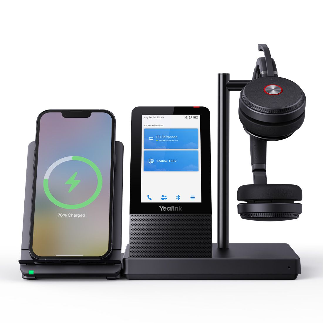 Yealink WH66 Dual UC DECT Wireless Headset,UC Workstation,HDVoice, 2-Mic Noise Cancellation&330° Adjustable, Leather Ear Cushions,Teams&Zoom Certified - Image 4