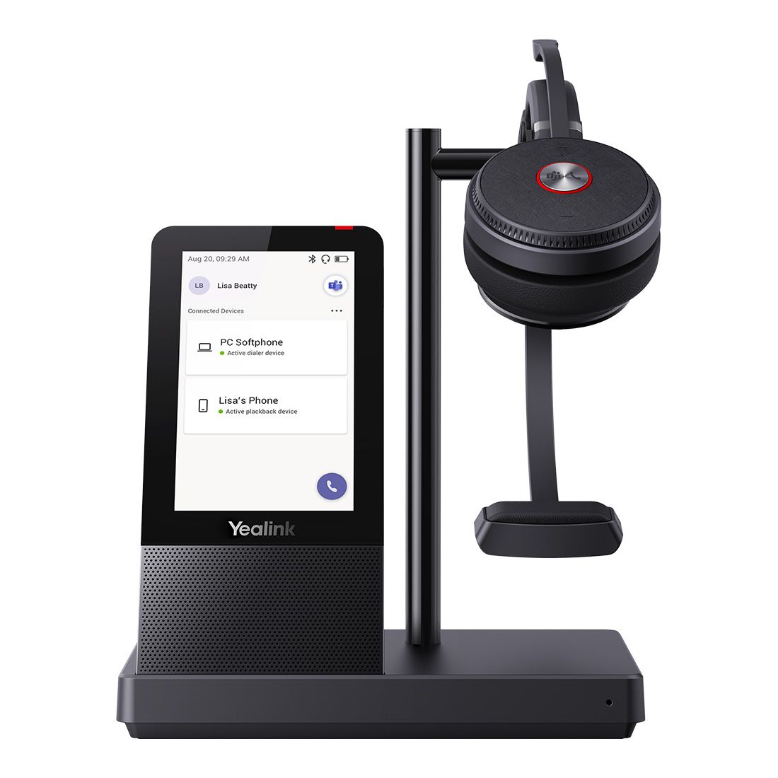 Yealink WH66 Mono Teams DECT Wireless Headset, UC Workstation, HD Voice, 2-Mic Noise Cancellation&330° Adjustable, Leather Ear Cushions, Zoom - Image 2