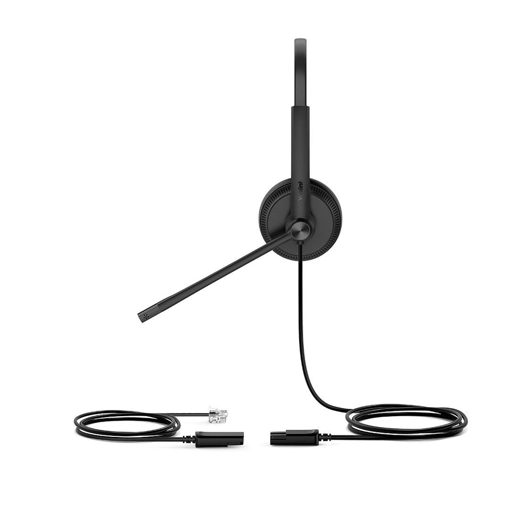 Yealink YHS34 Dual Wired Headset with QD to RJ Port, Noise-Canceling Headset, Binaural Ear, RJ9, QD Cord, Leather Ear Piece, Hearing Protection - Image 2