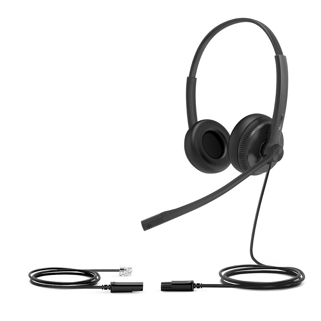 Yealink YHS34 Dual Wired Headset with QD to RJ Port, Noise-Canceling Headset, Binaural Ear, RJ9, QD Cord, Leather Ear Piece, Hearing Protection - Image 3