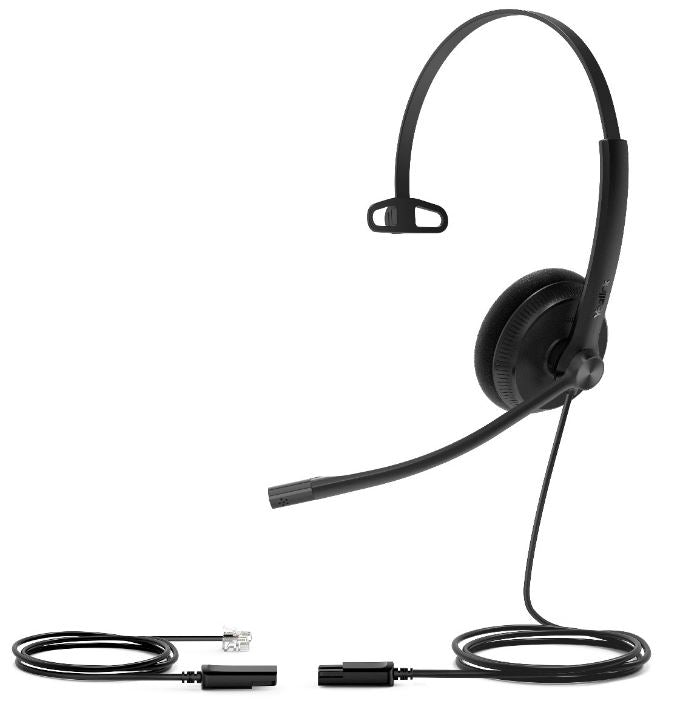 Yealink YHS34 Mono Wired Headset with QD to RJ Port, Wideband Noise-Canceling Headset, Monaural Ear, RJ9, QD Cord, Leather Ear Piece, Hearing Protecti - Image 3