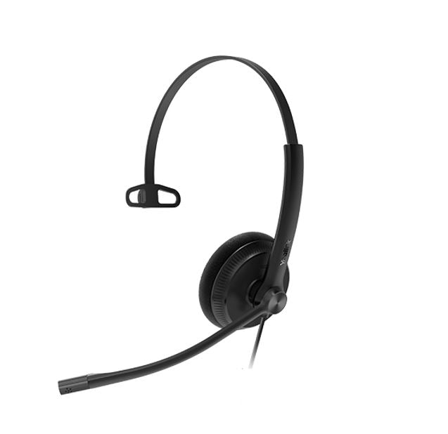 Yealink YHS34 Mono Wired Headset with QD to RJ Port, Wideband Noise-Canceling Headset, Monaural Ear, RJ9, QD Cord, Leather Ear Piece, Hearing Protecti - Image 1
