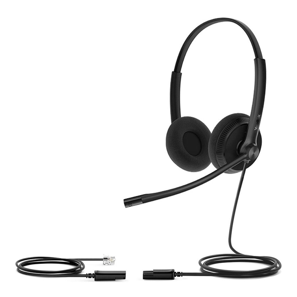 Yealink YHS34 Lite Dual Wired Headset with QD to RJ Port, Wideband Noise-Canceling Headset, Binaural Ear, RJ9, QD Cord, Foamy Ear Cushion - Image 2