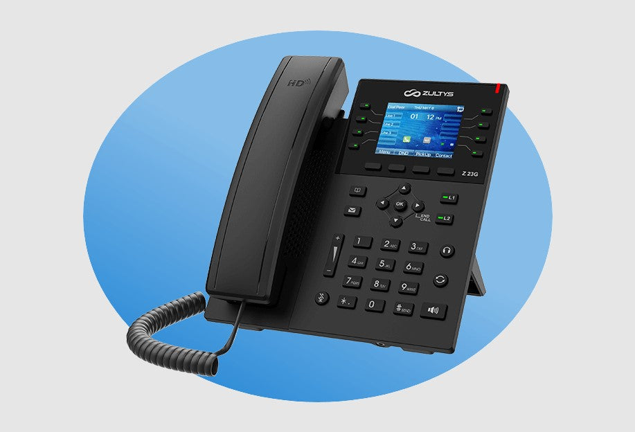 Zultys Z 23GE IP Phone, The Top of the Z Series, HD Audio, Wireless Headset Support (EHS),Supports 5-way local conferencing, Bluetooth - Image 2