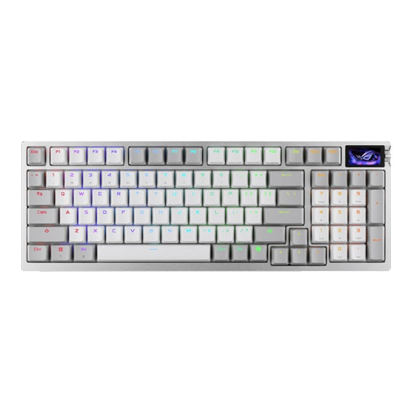 ASUS ROG AZOTH 96 HE LITE WHITE Gaming Keyboard, ROG HFX V2 magnetic switches, USB-C/2.4GHz/Bluetooth 5, RGB Aura Sync, 8000Hz, programmable keys - Image 3