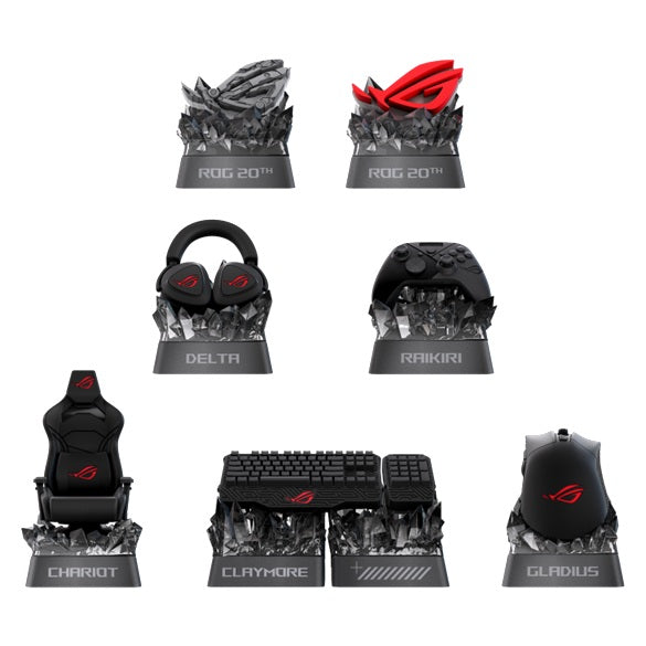 ASUS ROG Keycap Mystery Box Edition 20, Collectible Mechanical Keycap, Cross-Switch Compatible, Random ROG Design, Obsidian Finish, Display-Ready - Image 1