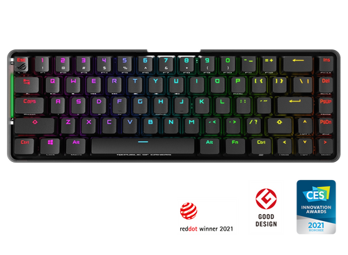ASUS M601 ROG FALCHION NX Red Switch Compact 65% Wireless Mechanical Gaming Keyboard, 68 Keys, Interactive Touch panel, 450 Hours, ROG NX Switches, RG - Image 1