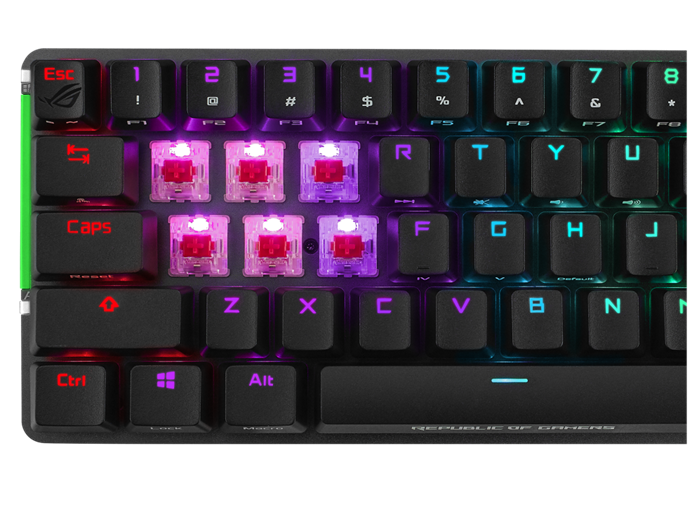 ASUS M601 ROG FALCHION NX Red Switch Compact 65% Wireless Mechanical Gaming Keyboard, 68 Keys, Interactive Touch panel, 450 Hours, ROG NX Switches, RG - Image 3