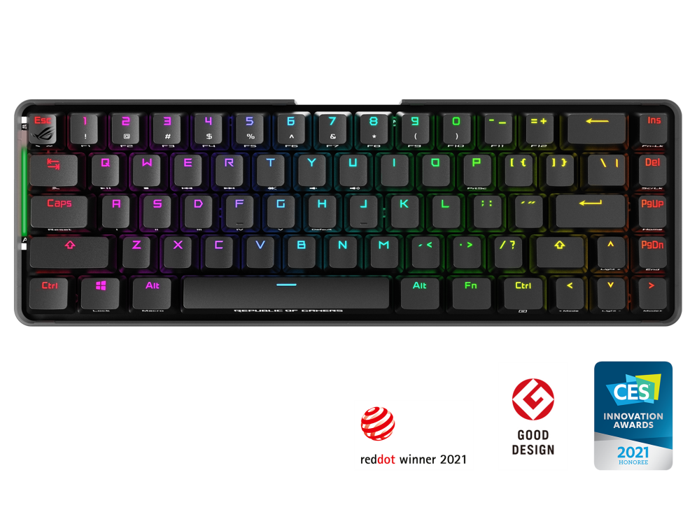 ASUS M601 ROG FALCHION NX Red Switch Compact 65% Wireless Mechanical Gaming Keyboard, 68 Keys, Interactive Touch panel, 450 Hours, ROG NX Switches, RG - Image 5