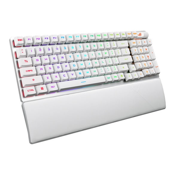 ASUS ROG Strix Scope II 96 RX Wireless Keyboard - White, USB-C / BT 5.1 / 2.4GHz,  RGB Per-Key, NKRO,  8000Hz,  2m Cable, AURA Sync - Image 2
