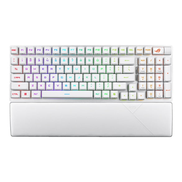 ASUS ROG Strix Scope II 96 RX Wireless Keyboard - White, USB-C / BT 5.1 / 2.4GHz,  RGB Per-Key, NKRO,  8000Hz,  2m Cable, AURA Sync - Image 1
