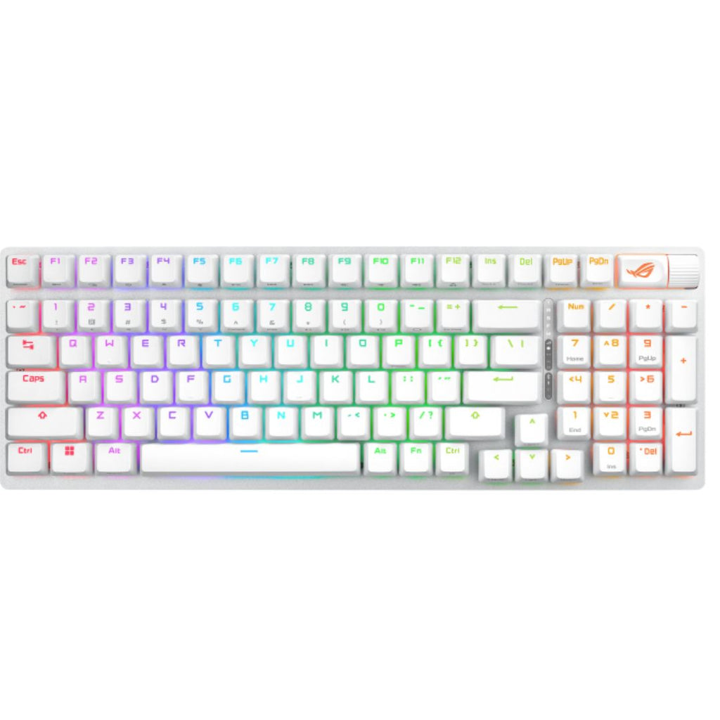 ASUS ROG STRIX SCOPE II 96 WL Snow Switch NX Wireless Gaming Mechanical Keyboard, Tri-mode Connection, Streamer hotkeys, PBT Keycaps (White), Quiet - Image 4