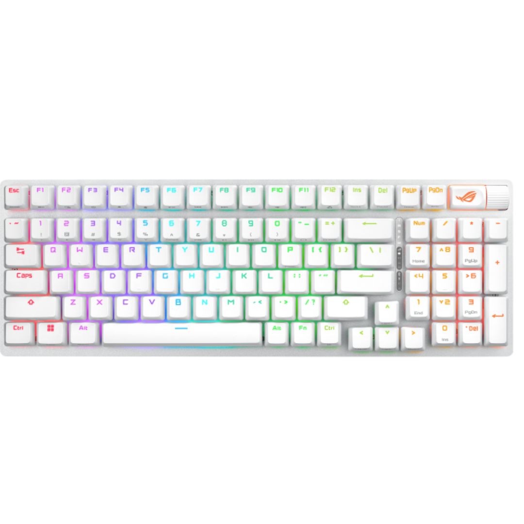 ASUS ROG STRIX SCOPE II 96 WL Snow Switch NX Wireless Gaming Mechanical Keyboard, Tri-mode Connection, Streamer hotkeys, PBT Keycaps (White), Quiet - Image 4