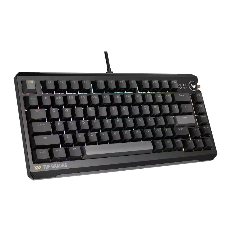 ASUS TUF Gaming K4 Magnetic - Black, magnetic switches, 8000Hz polling, 0.1–3.3mm actuation, RGB, hot-swappable, PBT keycaps, USB-C - Image 2