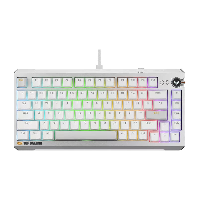 ASUS TUF Gaming K4 Magnetic - White, magnetic switches, 8000Hz polling, 0.1–3.3mm actuation, RGB, hot-swappable, PBT keycaps, USB-C - Image 5