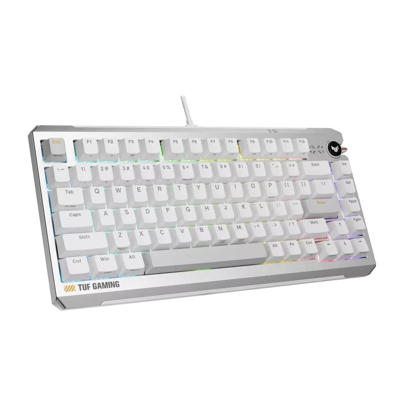 ASUS TUF Gaming K4 Magnetic - White, magnetic switches, 8000Hz polling, 0.1–3.3mm actuation, RGB, hot-swappable, PBT keycaps, USB-C - Image 2