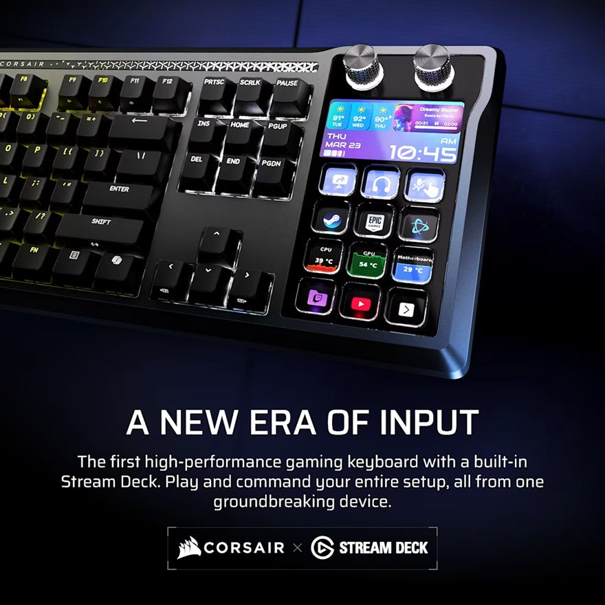 Corsair Galleon 100 SD Stream Deck-Integrated Full-Size Wired Mechanical Gaming Keyboard - Black - Image 3