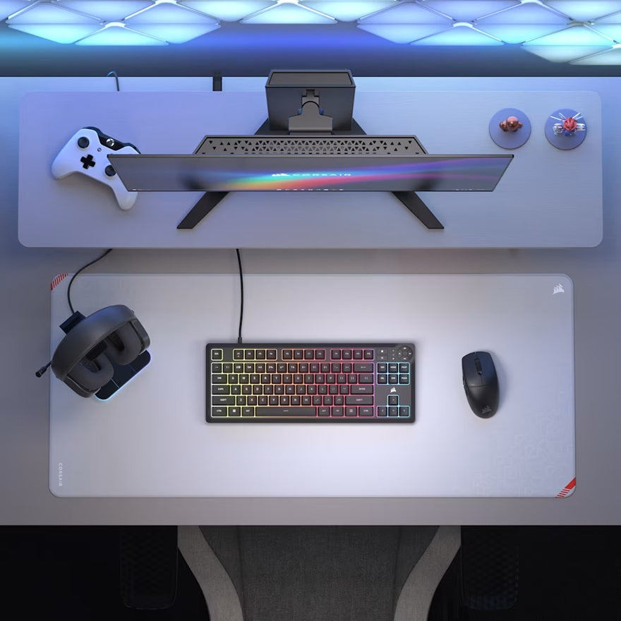 Corsair K55 CORE TKL RGB Gaming Keyboard, 1000Hz, 12KRO, rubber-dome switched, USB 2.0 wired, dedicated media/WIN lock, iCUE support - Image 4