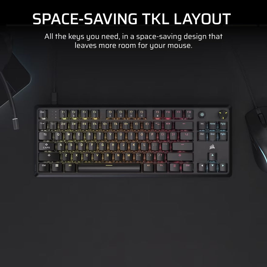 Corsair K70 CORE TKL RGB Mechanical Gaming Keyboard, MLX Red switches, full key rollover, RGB, 1,000Hz, USB wired, iCUE support, PC/Mac/Xbox - Image 3