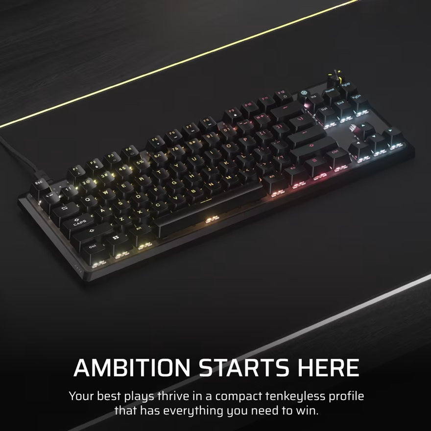 Corsair K70 CORE TKL RGB Mechanical Gaming Keyboard, MLX Red switches, full key rollover, RGB, 1,000Hz, USB wired, iCUE support, PC/Mac/Xbox - Image 4