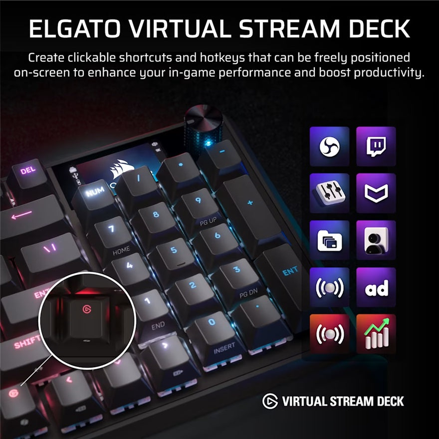 Corsair Vanguard 96 Mechanical Gaming Keyboard, CORSAIR MLX Plasma, 8kHz, NKRO, 8MB, USB3.0, magnetic wrist rest, MLX Plasma switches, wired - Image 3