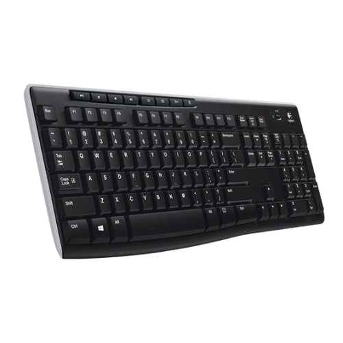 Logitech K270 2.4 GHz Wireless Full Size Keyboard 128-bit AES encryption 24-month battery life Spill resistant Durable UV-coated keys - Image 3