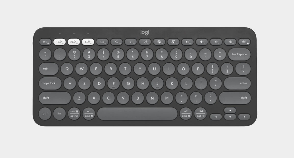 Logitech PEBBLE KEYS 2 K380S Slim, minimalist Bluetooth® Wireless Keyboard with customizable keys (Graphite) - Image 1