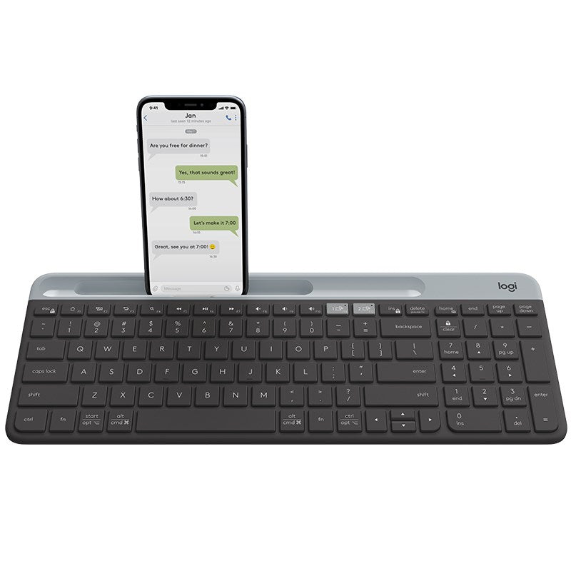 Logitech K580 Unifying Slim Easy Switch Multi-Device Wireless Keyboard - 18 months Battery Life,  Mac/iOS/Andriod/Windows, Bluetooth + USB - Graphite - Image 5