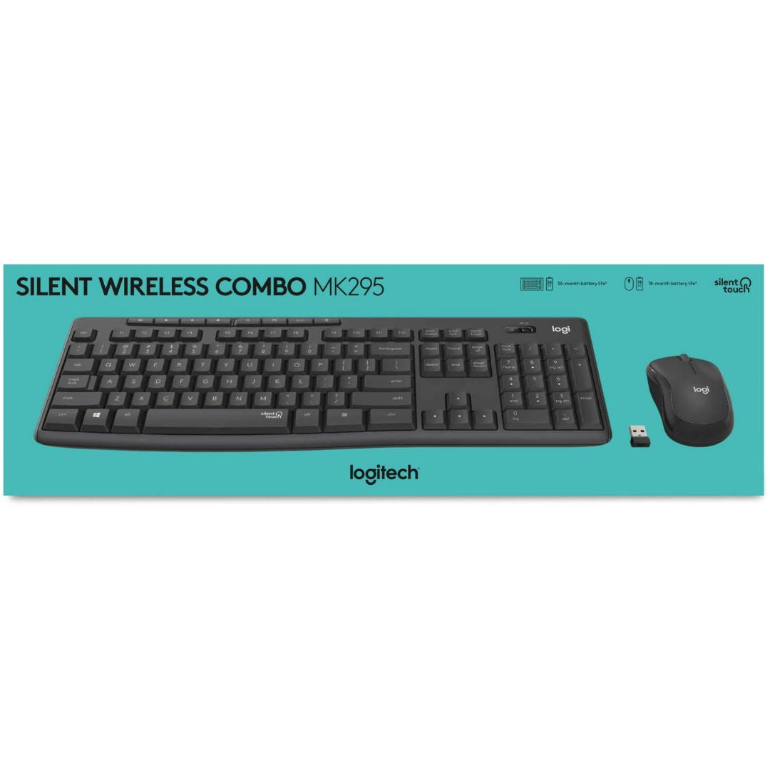 Logitech MK295 Wireless SILENT  KEYBOARD AND MOUSE COMBO, 2.4GHZ USB RECEIVER - 1YR WTY - Image 4