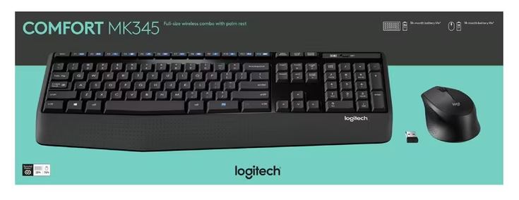 Logitech MK345 Wireless Keyboard & Mouse Combo Full Size 12 Media Key Long Battery Life Comfortable (NEW!!) - Image 4