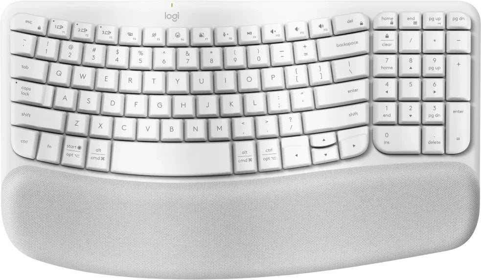 Logitech Ergo Series Wave Keys Wireless Ergonomic Keyboard (Off-white) - Image 1