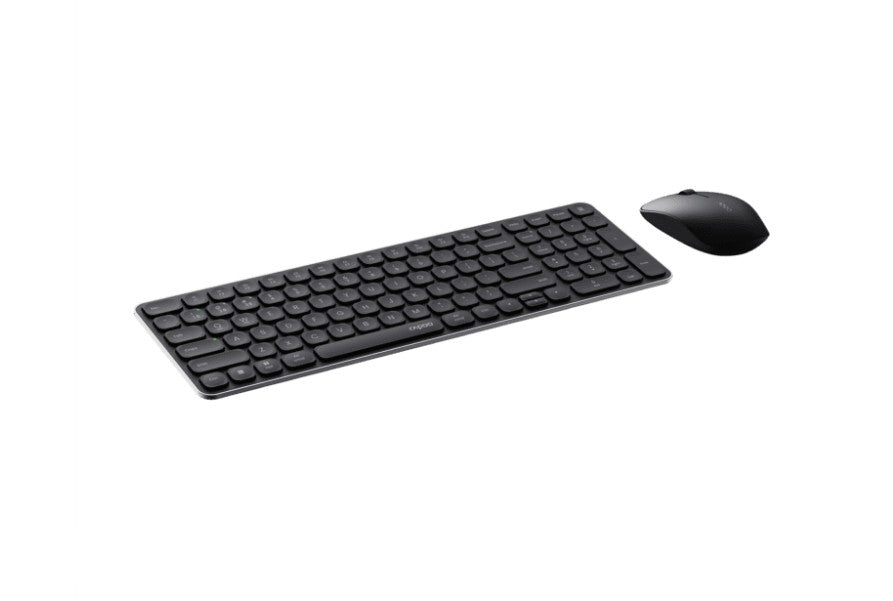 RAPOO 9320M Bluetooth 4.0, 5.0 + 2.4G  Wireless Multi-mode Keyboard Mouse Combo, Aluminium Base, 2400 DPI, 10M Range, Compact Black Retail Pack - Image 2