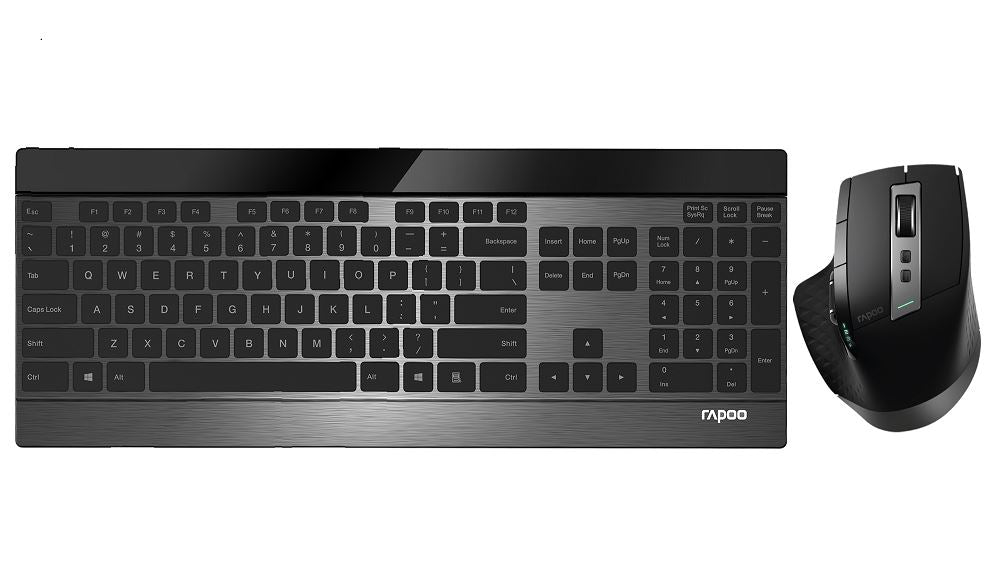 RAPOO 9900M Multi-mode Wireless Ultra-slim Keyboard & Mouse - Bluetooth 4.0, 2.4G Multi-Mode Switch, Ultra-Slim Keys, Adjustable DPI - Image 1