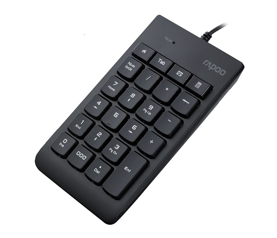 RAPOO K10 Wired Numeric NumberPad Keyboard -  Spill Resistant Design, Laser Carved Keycap, Spill-Resistant Design - Image 2