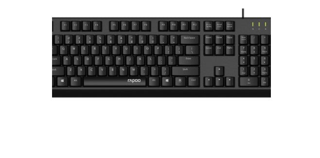 RAPOO NK1900 Wired Keyboard, Entry Level, Laser Carved Keycap, Spill-Resistant, Multimedia Hotkeys ~ NK1800 - Image 1