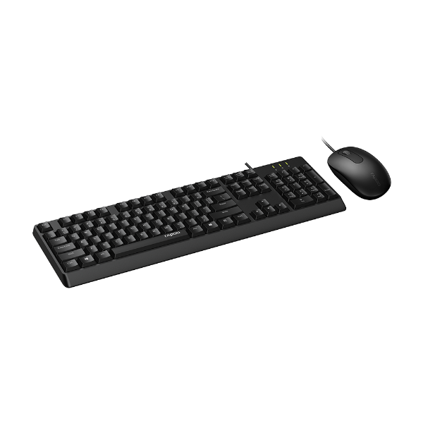 RAPOO X130pro - Wired Keyboard and Mice Combo Black with Spill Resistant / 1000dpi Optical Business and Office choice. Full Size with Numpad. - Image 2