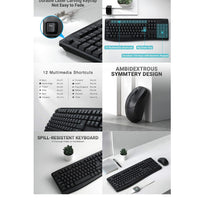 RAPOO X1800Pro Wireless Mouse & Keyboard Combo - 2.4G, 10M Range, Optical, Long Battery, Spill-Resistant Design,1000 DPI, Nano Receiver, Office Choice - Image 3