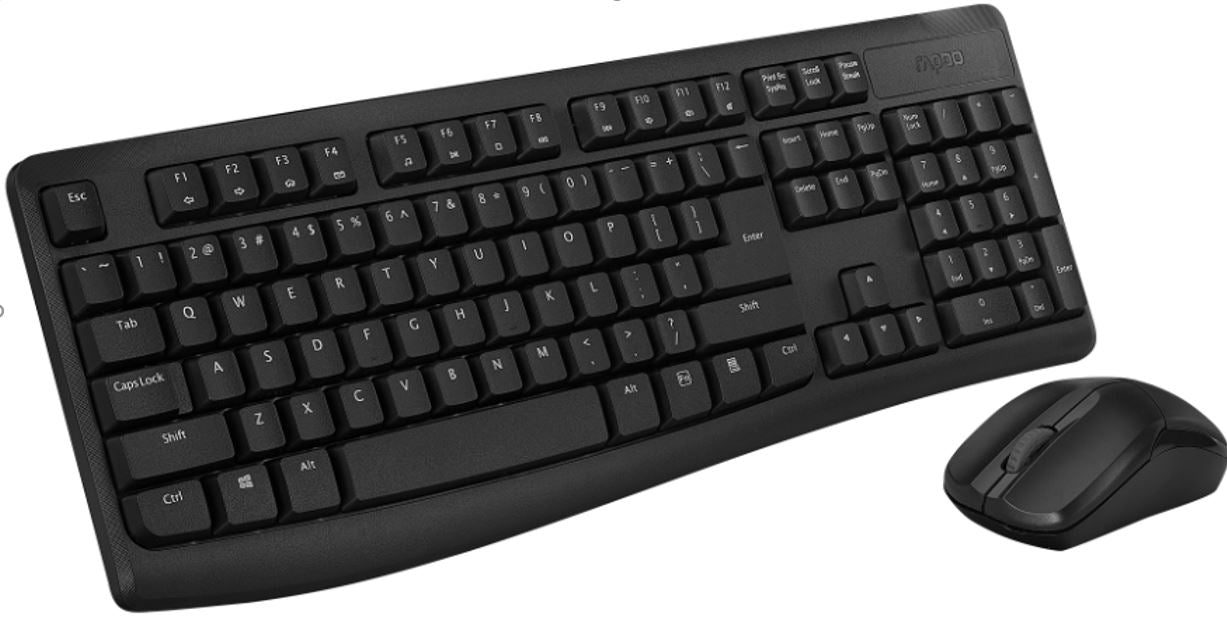 RAPOO X1800Pro Wireless Mouse & Keyboard Combo - 2.4G, 10M Range, Optical, Long Battery, Spill-Resistant Design,1000 DPI, Nano Receiver, Office Choice - Image 1