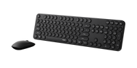 RAPOO Wireless Stylish, Spill-Resistant, Retro Style Round Key, 1000DPI, 2.4G Connection, 10M Range, Nano Receiver, Optical Mouse & Keyboard Black - Image 2