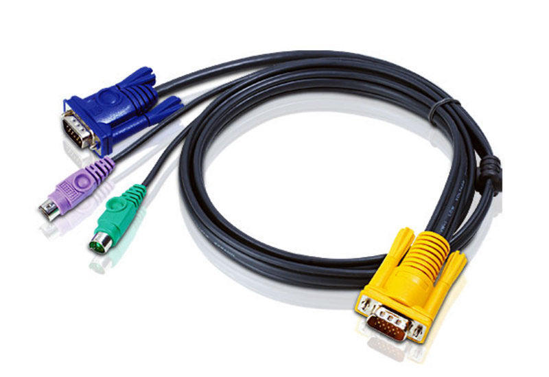 Aten KVM Cable 3m with VGA & PS/2 to 3in1 SPHD  to suit CS7xE, CS13xx, CS17xxA, CS17xxi, CL5xxx, CL10xx, KL91xx, KN91xx - Image 1